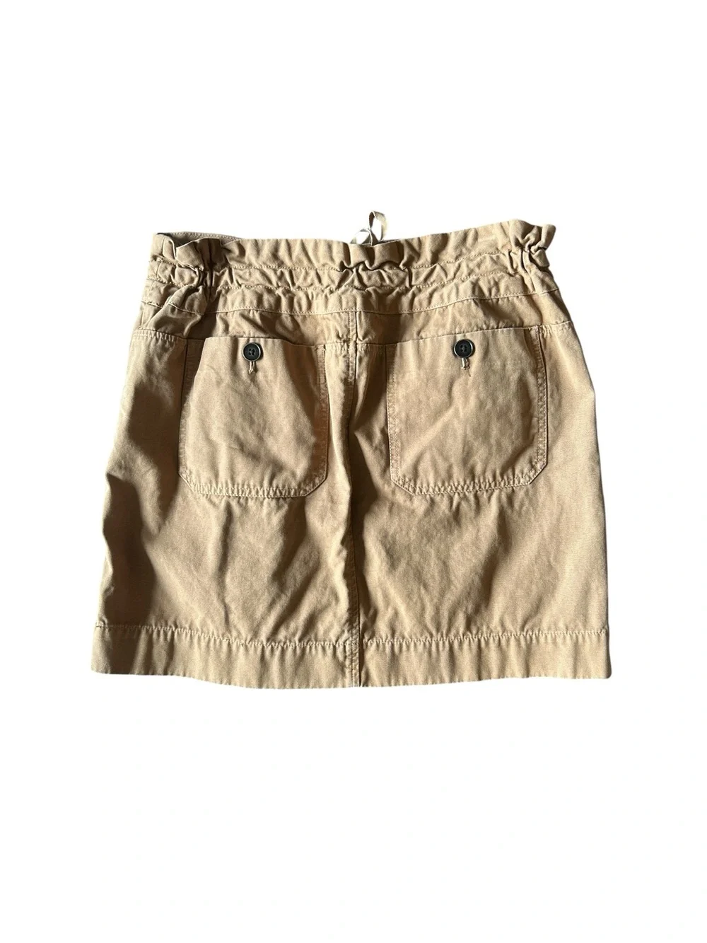 J. Crew Casual Utility Drawstring Khaki Mini Skirt